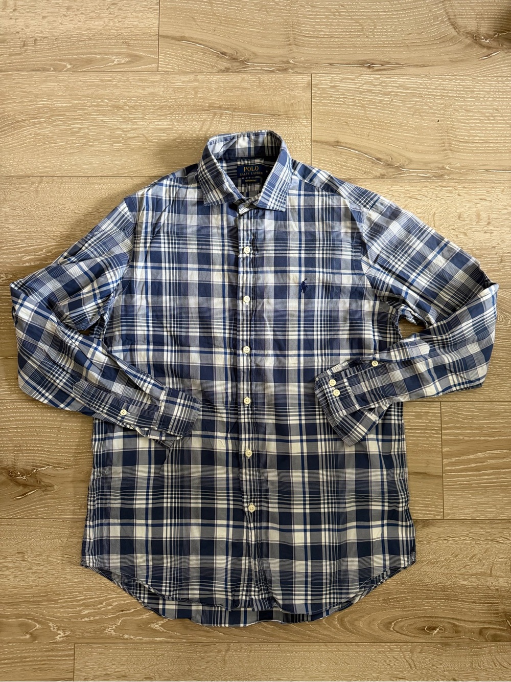 Polo by Ralph Lauren Blue Plaid Cotton Button-Down Shirt